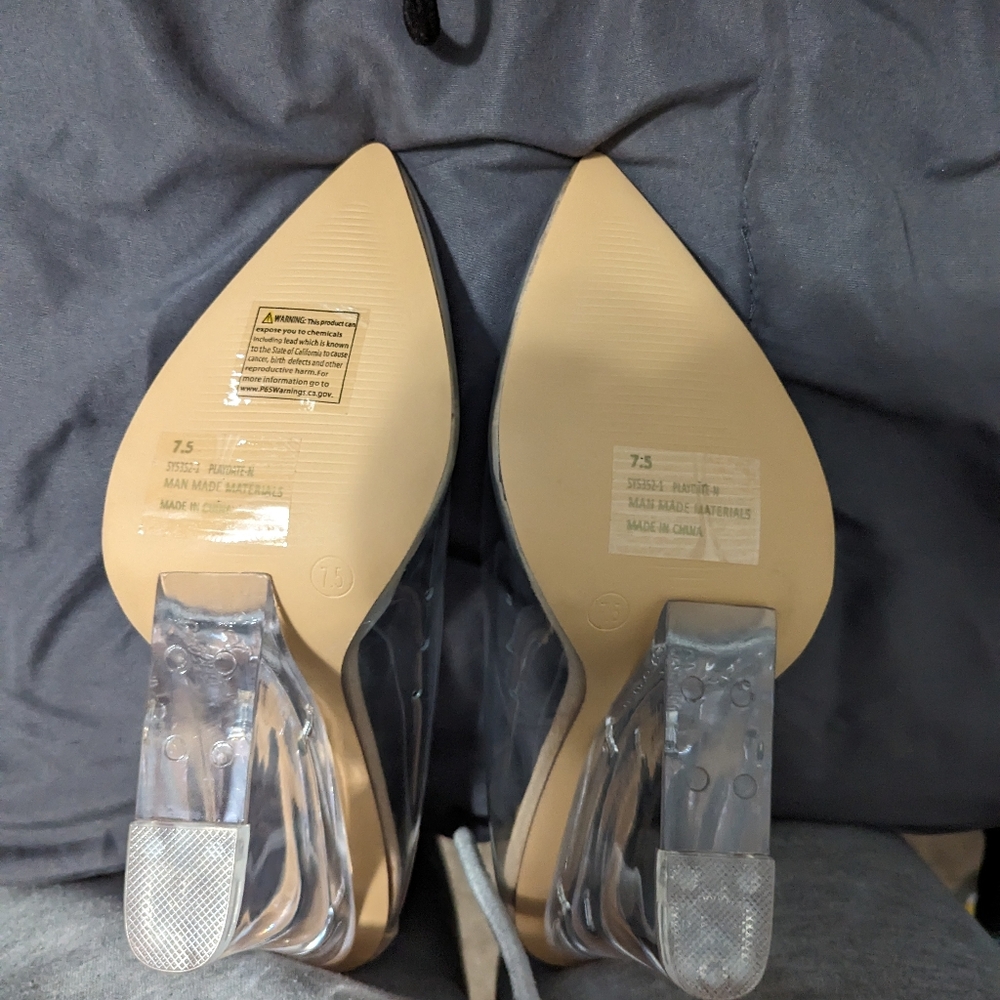 Nude/clear wedge sandal